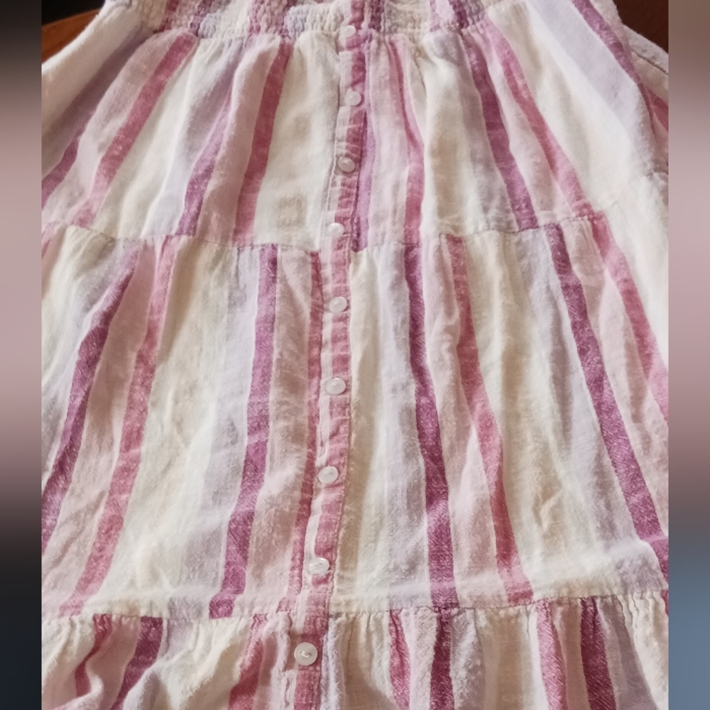 Striped Pink, Purple And White Striped Skirt.